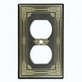 thumbnail image 2 of Metal Light Switch Plate Cover Elegant Victorian Black Yellow Frame FRA053, 2 of 13