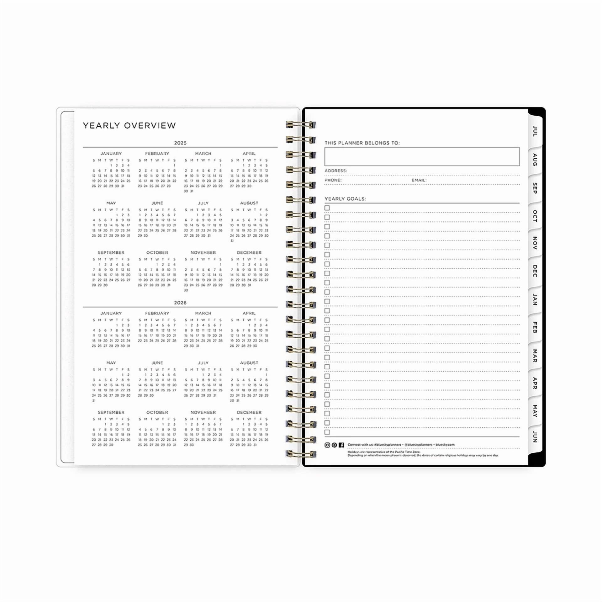 2025-2026 Blue Sky Leopard 5" X 8" Academic Year Weekly & Monthly Planner