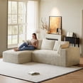 thumbnail image 5 of Wiilayok 107" Cloud Sectional Couch with L-Shape Chaise,Modern Modular Sofa with Deep Seat, Comfy Boneless Upholstered Couches for Living Room Bedroom,Beige, 5 of 10
