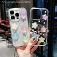 thumbnail image 3 of LANFENG Compatible with iPhone 13 Case Cover, Korean Y2K Luminous 3D Stars Case Cute Kawaii Glowing in Dark Star Transparent Protective Shockproof Back Cover, 3 of 8
