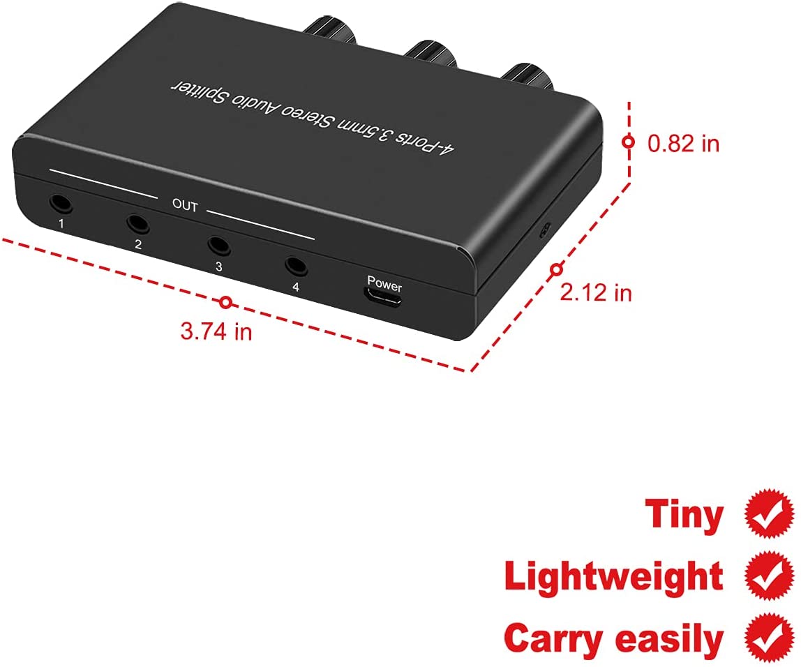 4-Jack Multi Headphone Audio Splitter 