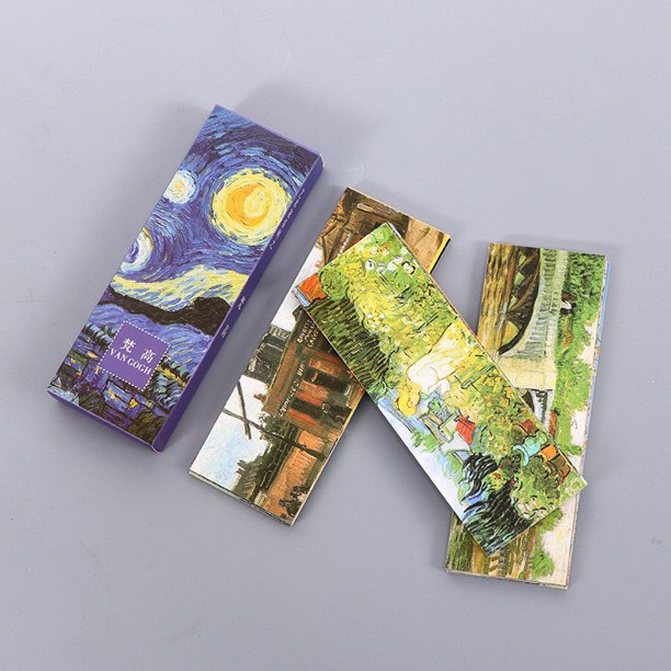 30 unids/set marcapáginas de la serie de pintura al óleo de Van Gogh-¡regalo perfecto para los amantes de los cuentos de hadas!