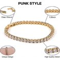 thumbnail image 4 of Pulsera de tenis de acero inoxidable dorado de 7,5 pulgadas con circonita cúbica redonda CZ Punk, elegante pulsera de piedra blanca para mujeres y hombres, pulsera antialérgica de 4 mm., 4 of 4