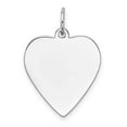 thumbnail image 3 of 14k White Gold Solid Plain .011 Gauge Engravable Heart Charm Pendant, 3 of 5