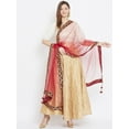 thumbnail image 3 of eloria Woman's Indian Ethnic Chunni, Net Embroidered Maroon Dupatta, Stole, Scarf Shawl Wrap, 3 of 3