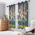 thumbnail image 2 of Yayeee Window Curtains Light Filtering 63"x52" Grommet Panel Pair Home Living Room Decor, Red Christmas Light, 2 of 7