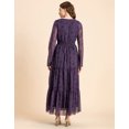 thumbnail image 4 of Moomaya Printed Flared Maxi Dress For Women, V-Neck Long Sleeve, Chiffon Maxi Dress, 4 of 9