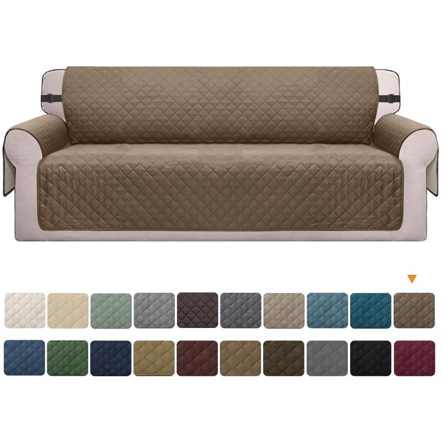 Housse de Sofa Réversible Lavable à la Machine, Housse de Canapé Résistante à l'Eau, Housse Antidérapante Protectrice pour Meubles pour Chiens, Enfants, Animaux