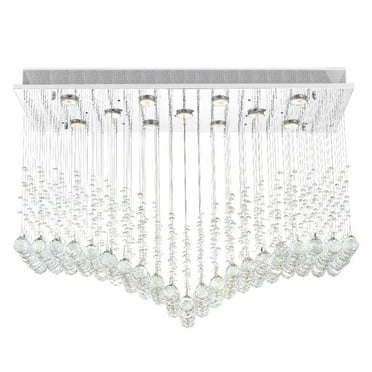 CWI Lighting Twinkle 11 Light Transitional Metal Flush Mount Light in Chrome