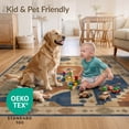 thumbnail image 4 of ODIKA 8'x10' Ultra-Soft Area Rug, Blue Beige Geometric Abstract Design Elegant with Artistic Borders Washable, Bare feet friendly, Silk-Touch for Bedroom, Under Sectional, 4 of 7
