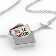 Locket Necklace I Love You Bosnia-Herzegovina Classic Print from Bosnia in a silver Envelope Neonblond