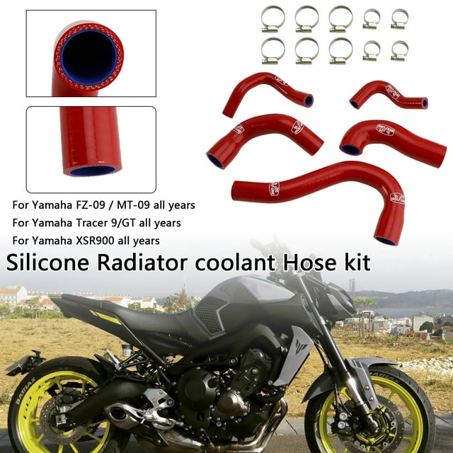 Silicone Radiator coolant Hose For Yamaha MT-09 XSR900 Tracer 9/GT all years Red