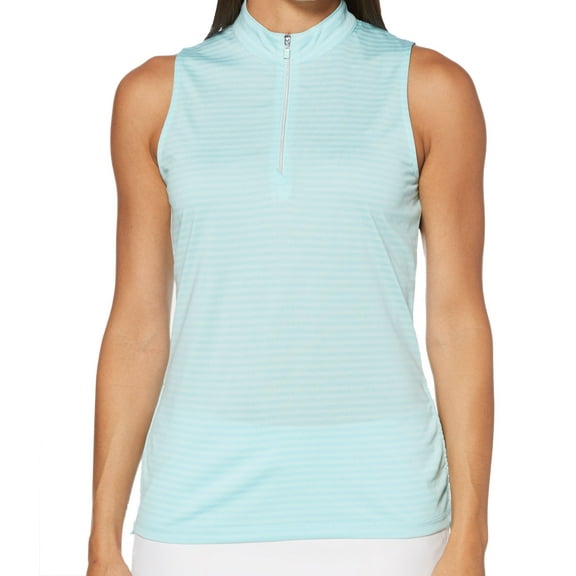 PGA TOUR Womens Striped Quarter Zip Top