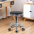 thumbnail image 2 of Taburete de Giratorio con Ajustable en Altura Moderno Estilo de Metal Industrial Bancos de Ruedas para hogar Oficina Trabajo (Negro), 2 of 4