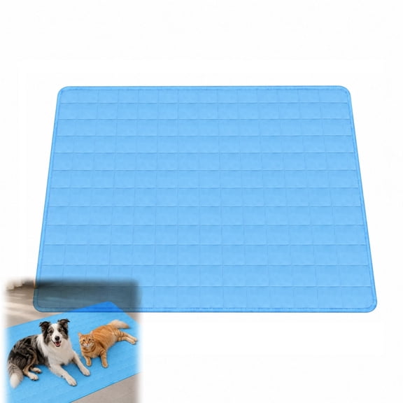 Wizlet Cooling Mat for Dogs for Small Large Breeds Animals Sleeping Resting Travel Crate Kennel Sofa Floor Shelter Backyard Blue M