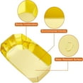 thumbnail image 4 of 1 Set 12 Pcs Tray Paper Box Boat Shape Food Trays Cardboard Gold Boats with Organic Coating for Corn Dogs Sandwich Breakfast Sausage Fruit 17.7x11.8x4.5cm, 4 of 7