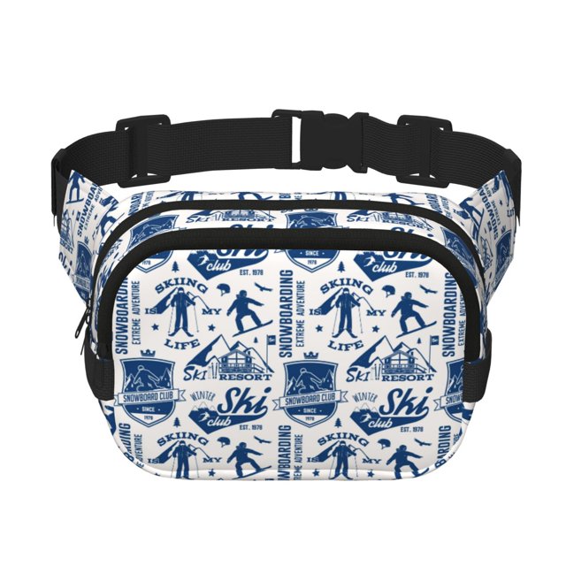 Easygdp Skiing Enthusiast Fanny Packs para Mujeres y Hombres, Bolsa de Cinturón, Bolsos de Cruz para Trabajo/Correr/Senderismo