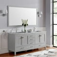 thumbnail image 2 of Eviva London 60 x 18 inch Gray Transitional Double Sink Bathroom Vanity with White Carrara Marble Countertop and Undermount Porcelain Sinks, 2 of 5