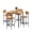 Walnut, variant on Mvvte 5-Piece Dining Table Set with Counter Height Table & 4 Bar Stools, Industrial Kitchen Dining Set with Footrest & Backrest, Space-Saving Dinette Set for Pub, Dining Room, Restaurant, Gray