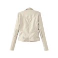thumbnail image 5 of outfmvch jackets for women casual solid color lapel zipper long sleeve leather jacket coat womens tops cardigan for women white, 5 of 7