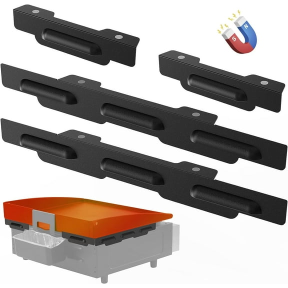 Wind Guards for Blackstone 17 In Griddle, Griddle Accessories Fit for Blackstone Griddle Grill, 5019 Magnetic Stainless Steel Wind Screens Protect Flame Hold Heat, Compatible with Hood, Black