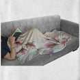 thumbnail image 6 of Magnolia Soft Flannel Fleece Throw Blanket, Double Exposure Effect Fragile Pink Petals and Sprouting Branches, Cozy Plush for Indoor and Outdoor Use, 50" x 60", Dark Coral and Pale Pink, by Ambesonne, 6 of 6