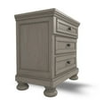 thumbnail image 4 of Ryno Nightstand, 2 Drawers, Pull Out Tray, Nickel Round Knobs, Gray, 4 of 5