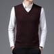 thumbnail image 1 of Suéter de cachemira Chaleco de hombre Suéter de cuello en V Chaleco de punto holgado de talla grande para hombre de mediana edad, 1 of 6