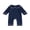 Navy Blue, variant on Cenuakty Baby Fall Romper White Trim Long Sleeve Doll Collar Full Length Jumpsuit for Infant Boys and Girls