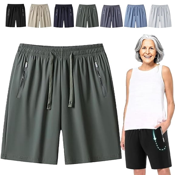 Women's Ice Silk Quick Drying Stretch Shorts - Cooling Icy Active Shorts for Women Seniors, Breathable Comfort Fit for Daily Wear Sports Lounge