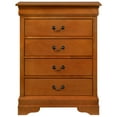thumbnail image 3 of Glory Furniture Louis Phillipe Wood Veneer 4-Drawer Bedroom Chest in Oak, 3 of 5