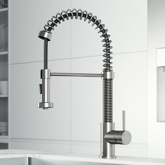 VIGO Edison Single Handle Pull-Down Sprayer Kitchen Faucet in Stainless Steel