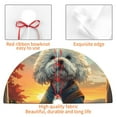 thumbnail image 4 of Rateoe Sunset Meditating Bichon Frise Print Christmas Tree Skirt 48" for Xmas Holiday New Year Party Circle Tree Mat Ornaments Decoration, 4 of 7