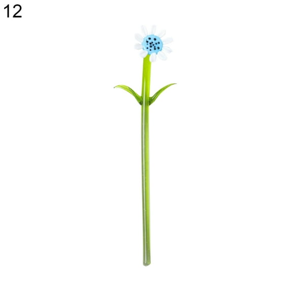 Grandest Birch Glass Flower Craft Ornamental Multi-color Exquisite Workmanship Glass Miniature Flower Decor for Valentine's Day Sm