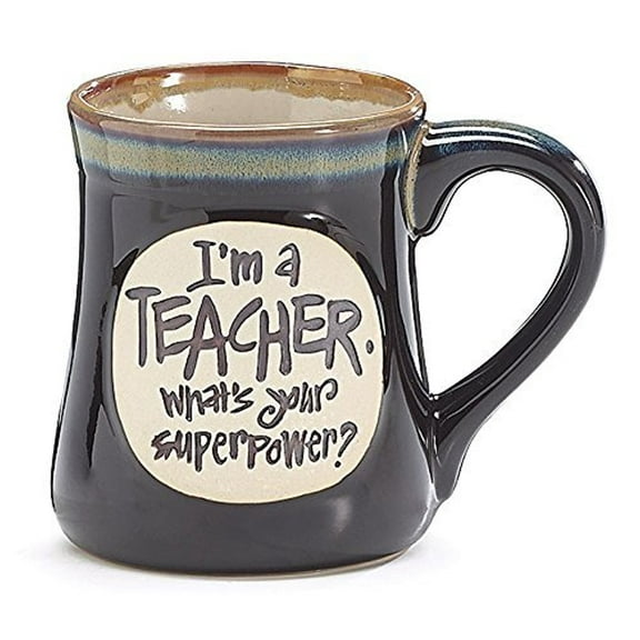 1 X I'm a Teacher Superpower Deep Black 18 Oz Mug