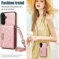 thumbnail image 5 of for Samsung Galaxy A14 Crossbody Wallet Case for Women, Bling Glitter PU Leather Phone Case with RFID Blocking Card Holder Cover for Samsung Galaxy A14 4G/ 5G SZ Rose Gold, 5 of 8