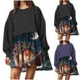 thumbnail image 1 of Qiopertar Robe à Manches Longues Imprimée Col Rond pour Femmes en Solde à Moins de 5$ en Solde, 1 of 7