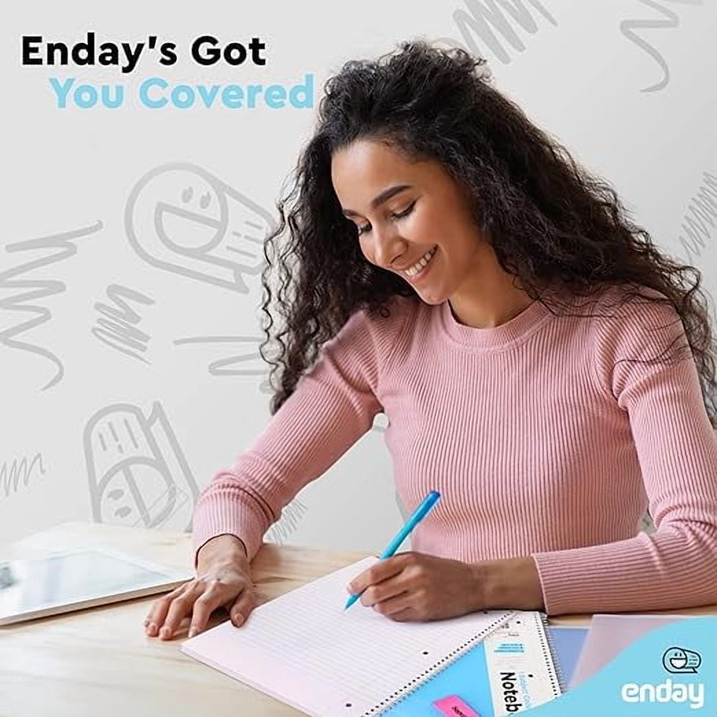 Enday College Ruled Notebook, 1 Subject Ruled, Hardcover Spiral Bound Notebooks for School and College, 70 Sheets lined Notebook (48 Pack)
