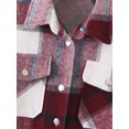 thumbnail image 3 of TOPGOD Women Plaid Button Down Jacket Long Sleeve Loose Coat Lapel Outwear with Pocket, 3 of 8