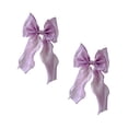 thumbnail image 2 of 2 Pack French Silky Bow Curtain Tiebacks, Elegant Lace Ribbon for Sheer Curtains Decorative Curtain Rope Accessories for Bedroom Living Room Wedding Decor (Purple,2pcs), 2 of 6