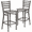 Cherry Wood Seat/Clear Coated Metal Frame, variant on Flash Furniture 2 Pack HERCULES Series Silver Antique Finish with Clear Coat Ladder Back Metal Restaurant Barstool - Cherry Wood Seat