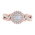thumbnail image 3 of 3/4 Carat Diamond Halo Ring in 14K Rose Gold - IGI Certified (Ring Size 4.25) (I1-I2 Clarity), 3 of 4