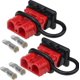thumbnail image 1 of Paquete de 2 conectores de cable de 50 amperios para cables de calibre 6 a 12, batería de 12 V a 36 V, kit de desconexión rápida para coche, bicicleta, ATV, cabrestantes de elevación, motores, más, rojo LingWen 8390612789953, 1 of 1