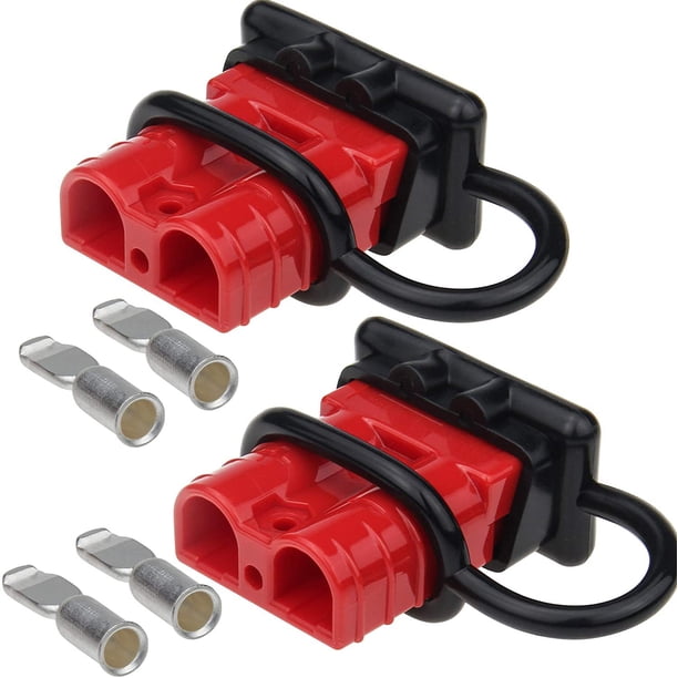 Paquete de 2 conectores de cable de 50 amperios para cables de calibre 6 a 12, batería de 12 V a 36 V, kit de desconexión rápida para coche, bicicleta, ATV, cabrestantes de elevación, motores, más, rojo LingWen 8390612789953