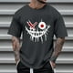 thumbnail image 3 of Camisetas de Cuello de la Tripulación de los Hombres de Poliéster Impreso en Seco Rápido, Cuello Redondo de Corte 3D para Gimnasio, Carrera, Ciclismo Y Ocasional, 3 of 4