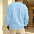 thumbnail image 5 of Men's Fleece Crewneck Sweatshirt Cotton Long Sleeve Pullover Casual Thermal Shirts fall winter fashion comfort solid Sweatshirt Light Blue M, 5 of 6
