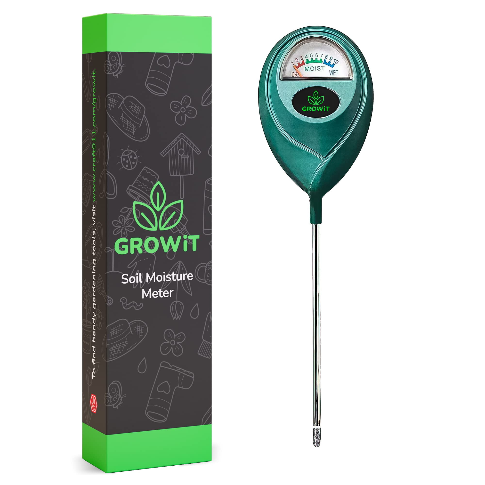 Growit Soil Moisture Meter Plant Water Meter for Gardening Farming