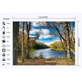 thumbnail image 2 of ABPHOTO Polyester 7x5ft Nature Autumn Backdrop Falling Leaves Backdrops River Jungle Forest Trees Blue Sky White Cloud Photography Background for Kids Adults Hiking and Picnic Photo Studio Props, 2 of 3