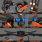 Electric Scooter for Adults and Teen, 60V 35Ah Battery Range 60+ Miles, 2*3000W Motor Up to 52 MPH, 11 Tires E-Scooter with Adjustable Seat UL2272