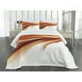 thumbnail image 3 of Ambesonne Modern Quilted Bedspread Set 3 Pcs, Blurred Smock Art Rays, Queen Size, Orange Red, 3 of 5